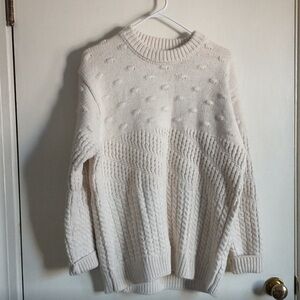 Zara Cream Textured Women's Sweater
